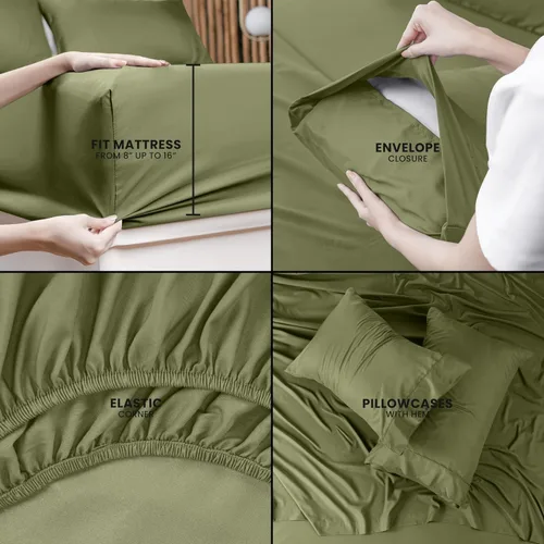 Miniatura 407 de Utopia Bedding Juego de sábanas Queen – Sábanas de 4 piezas para cama tamaño Queen, microfibra suave y transpirable, incluye 1 sábana bajera, 1 Gris