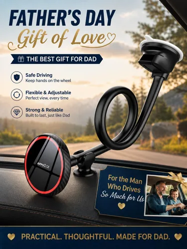 Miniatura 2 de APPS2Car Soporte magnético para teléfono MagSafe para papá, soporte magnético para automóvil con ventosa de brazo largo de 14 pulgadas, soporte