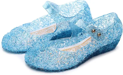 Miniatura 5 de Dongni Disfraces de princesa, zapatos planos de gelatina, sandalias de disfraces para fiestas de cumpleaños para niñas pequeñas, inspiradas