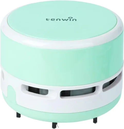 Miniatura 9 de tenwin Mini aspiradora, aspiradora portátil de escritorio inalámbrica, barredora de polvo de mano que funciona con pilas, bajo ruido y fuerte