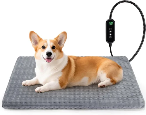 Cama climatizada para gatos, cama climatizada impermeable para perros y gatos con temperatura y temporizador ajustables, alfombrilla eléctrica para