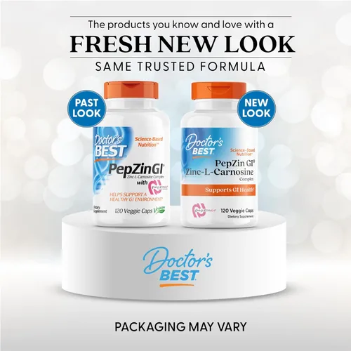 Miniatura 2 de Doctor's Best PepZin GI, complejo de zinc-L-carnosina, sin OMG, vegano, sin gluten, sin soja, soporte digestivo, 120 cápsulas vegetales