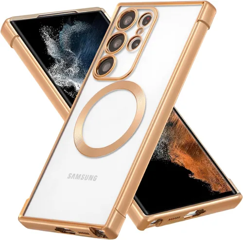 Miniatura 11 de RALEAVO Funda magnética para Samsung Galaxy S22 Ultra Clear [compatible con Magsafe y protección contra caídas de grado militar], transparente, a