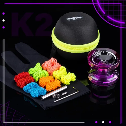 Miniatura 8 de MAGICYOYO K2 - Yoyo de plástico profesional sensible para niños principiantes, extra no sensible, rodamiento yoyo, yoyo de trucos para adultos + 12