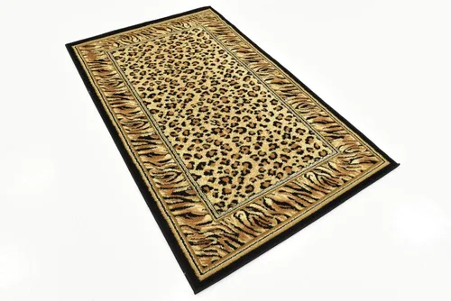 Miniatura 5 de Unique Loom Wildlife Collection - Alfombra con diseño de borde con temática de animales inspirada en el mundo salvaje, con diseño de guepardo