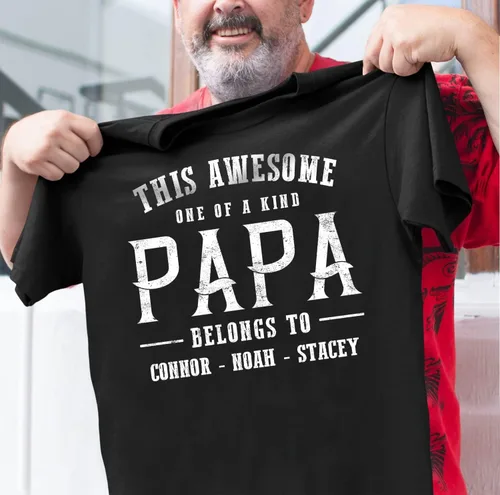 Miniatura 32 de Camisa personalizada para el abuelo con niños, regalos para el abuelo, regalos para el día del padre, regalos para hombres