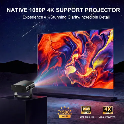 Miniatura 3 de Compatible con Netflix y Native 1080P: proyector inteligente con WiFi y Bluetooth, proyector de cine en casa compatible con 4K
