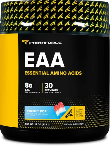 Primaforce Polvo EAA (30 porciones, sabor Rocket Pop) – Aminoácidos esenciales para entrenamiento pre/intra y recuperación – Sin OMG y sin gluten