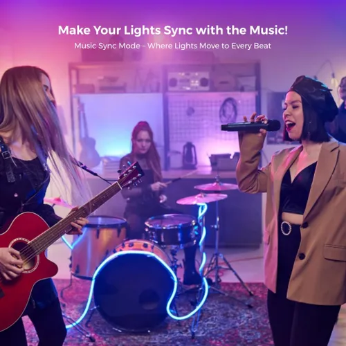 Miniatura 6 de Paquete de 2 bombillas inteligentes, LED A19 que cambian de color (800 lúmenes), WiFi y Bluetooth, sincronización de música, compatible con Alexa
