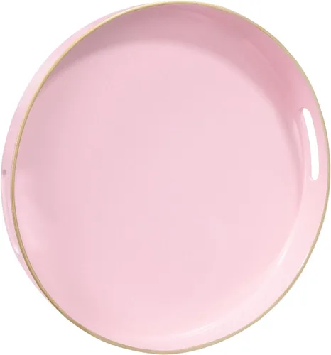 Miniatura 12 de MAONAME - Bandeja decorativa verde oscuro, bandeja de servir redonda de 13 pulgadas con asas, bandejas de plástico para mesa de café, bandejas