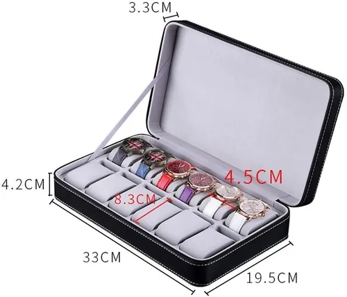 Miniatura 2 de BOX J-Watch - Caja de almacenamiento de piel sintética para 12 relojes, color negro
