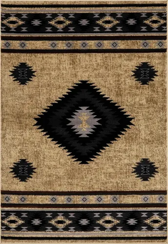 Miniatura 17 de Hoylake Southwestern - tapete estilo tribal, azteca, indio americano e indie, felpudo, pequeño, marrón, gris, negro, 1 pie y 10 pulgadas por 2 pies