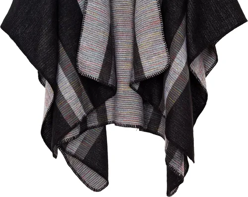 Miniatura 44 de Urban CoCo Poncho de colores para mujer, chal con frente abierto, color en bloques