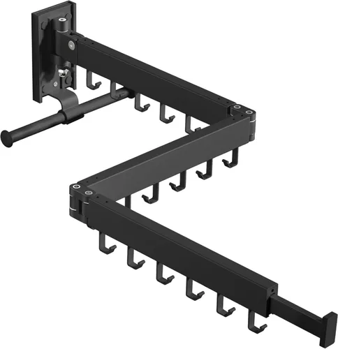 Miniatura 11 de Tendedero para ropa montado en la pared, tendedero de ropa, tendedero de lavandería montado en la pared, estantes de secado plegables