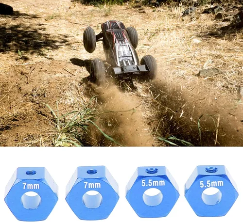 Miniatura 6 de plplaaoo Bujes de rueda hexagonales, 4 cubos de rueda hexagonales modelo RC de 0.551 pulgadas, hexagonal de rueda RC de 0.551 in, 0.217 in y 0.276