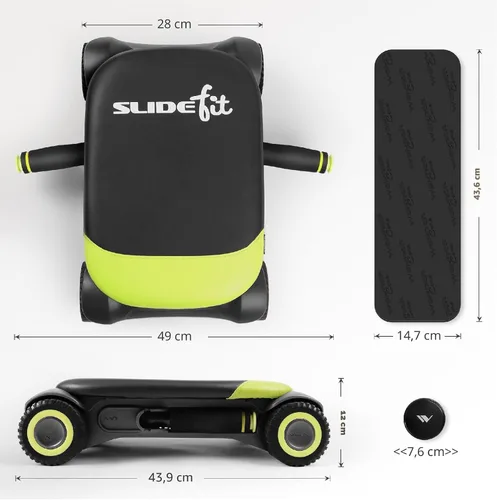Miniatura 3 de WONDER CORE Slide Fit, tabla de rodillo abdominal con 4 ruedas, rueda abdominal automática de rebote para entrenamiento del core