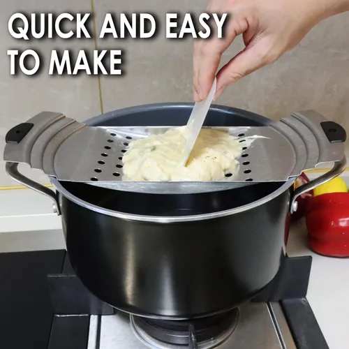 Miniatura 6 de Máquina Premium de Acero Inoxidable para Hacer Spaetzle, Plana para Spaetzle con Raspador de Pastelería, Tradicional Alemana para Hacer Fideos
