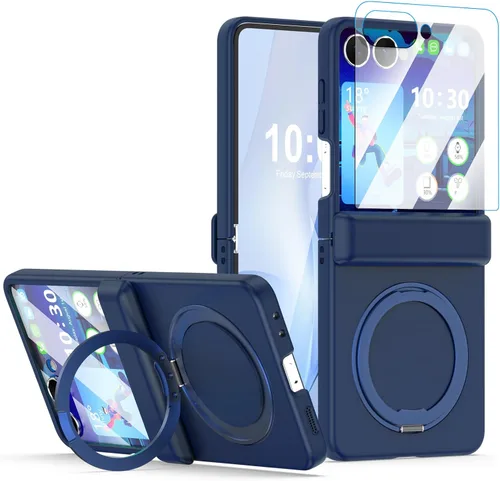 Miniatura 10 de Funda magnética diseñada para Samsung Galaxy Z Flip 6/5 con protección de bisagra, protector de pantalla y soporte [compatible con MagSafe], funda