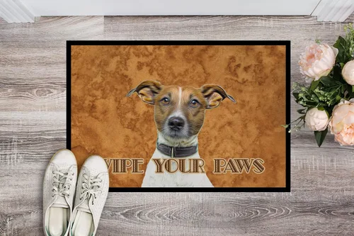 Miniatura 3 de Caroline's Treasures KJ1218MAT Jack Russell Terrier Wipe Your Paws - Tapete para puerta delantera, 18 x 27 pulgadas, para interiores y exteriores