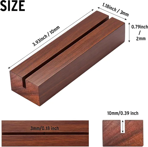 Miniatura 3 de 10 soportes de madera para tarjetas de lugar, soportes de madera para números de mesa de madera, soporte de letrero acrílico de madera, decoración