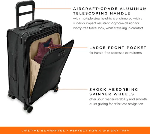Miniatura 3 de Briggs & Riley Spinner, Negro, 22-inch Baseline Essential Carry-On, Briggs & Riley Spinners de línea base