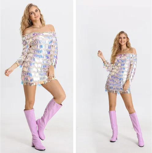 Miniatura 3 de LIURUIJIA Botas Go Go para mujer sobre la rodilla, talón con cremallera, XZ-YX-01-XK