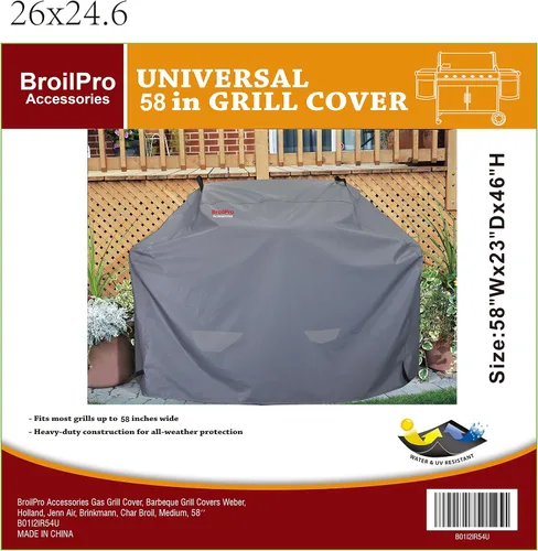 Miniatura 6 de Cubierta para parrilla de gas, cubiertas para parrilla Weber, Holland, Jenn Air, Brinkman, Char Broil, tamaño mediano 58 x 23 x 46 pulgadas