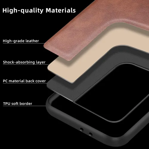 Miniatura 3 de X-level Funda para Samsung Galaxy A53 5G - Funda delgada de piel sintética de alta calidad para teléfono A53 5G, suave, a prueba de golpes, Marrón