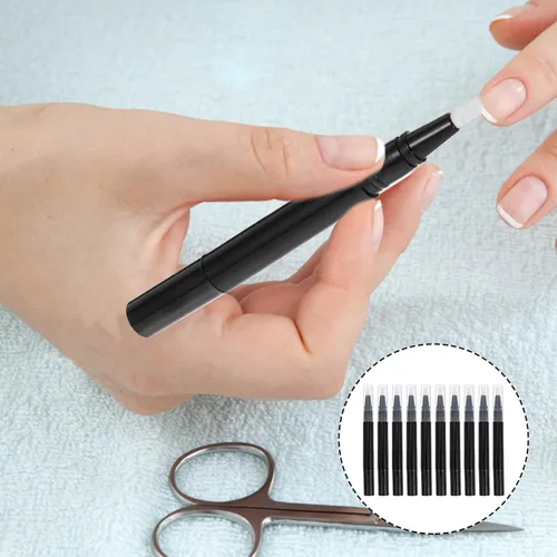 Miniatura 8 de FOMIYES Pluma vacía de aceite de uñas para cutículas: 10 unids Clear Twist Pens Cosmetic Lip Gloss Container con punta de pincel para suministros