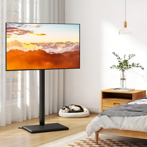 Miniatura 8 de TVON Soporte de piso para TV con soporte para la mayoría de las pantallas planas/curvas de 32 a 60 pulgadas hasta 88 libras, soporte de TV ajustable