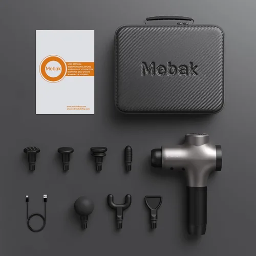 Miniatura 9 de Mebak 3 Pistola de Masaje, Pistola de Masaje de Tejido Profundo para Atletas, Masajeador Profesional de Percusión Muscular, Masajeador para Alivio