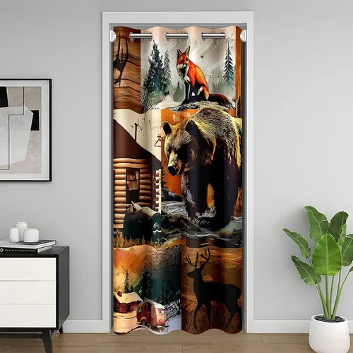 Miniatura 28 de Erosebridal Cortinas opacas de hojas para ventana de puerta, cortinas opacas de hojas blancas y negras, cortina de puerta de hojas, plantas Hojas