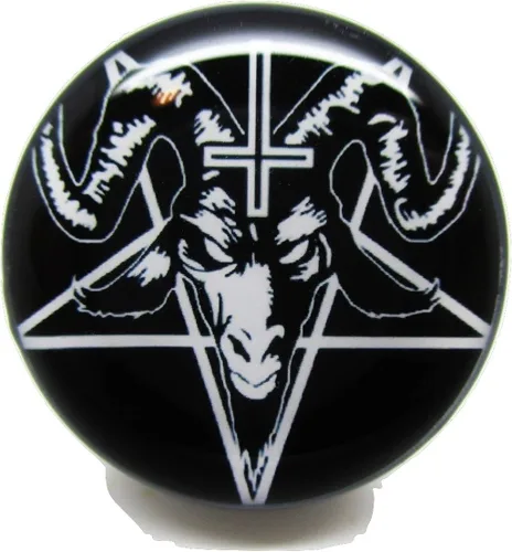 Brand NewPair - Baphomet negro con pentagrama y cruz tapones para los oídos acrílico atornillado 10 tamaños Acrílico