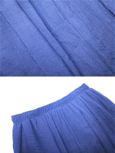 Miniatura 45 de OCHENTA Falda larga de lino y algodón bohemio para mujeres y niñas para vacaciones de verano en la playa