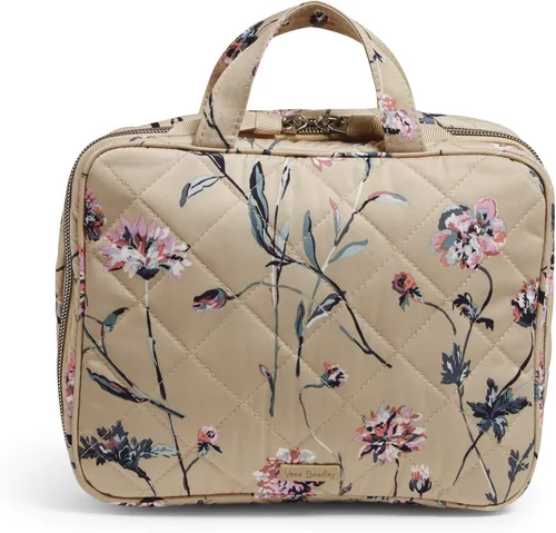 Vera Bradley Organizador compacto de sarga de viaje para mujer, con cremallera, color negro, talla única