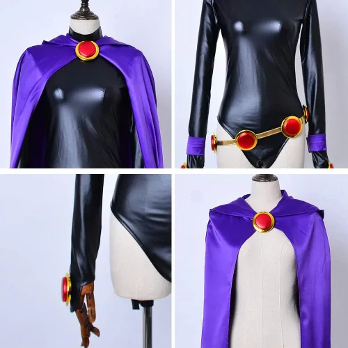 Miniatura 5 de miccostumes Conjunto completo de traje de cosplay con capa morada, color negro