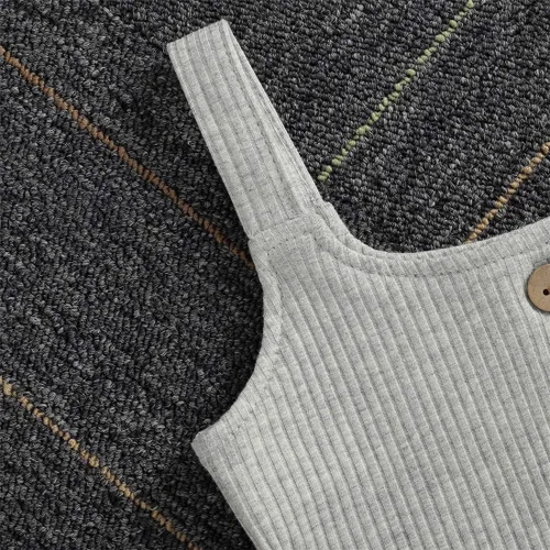 Miniatura 4 de Conjunto de ropa de verano para bebé recién nacida, vestido de tirantes de punto, con volantes y pantalones cortos, conjunto de trajes sólidos