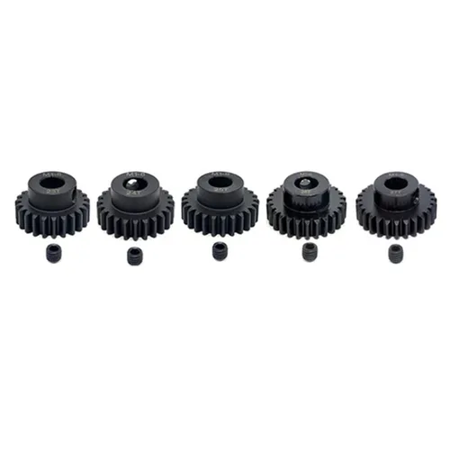 KingVal Repuesto de 5 piezas M1 0.315 in 23T 24T 25T 26T 27T piñón de acero engranaje compatible con 1/5 RC coche cepillado sin escobillas motor