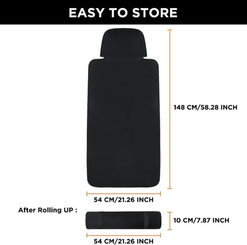 Miniatura 6 de Funda de asiento impermeable, protector de asiento de automóvil mejorado contra el sudor, perfecto para asiento universal antideslizante de Negro