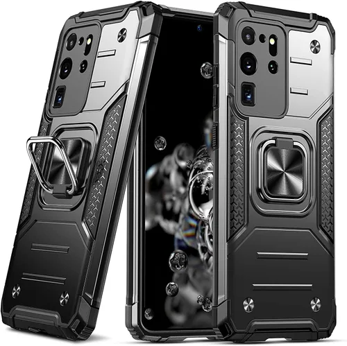 Miniatura 49 de Anqrp Funda para Galaxy S22 Ultra, Funda Protectora de Teléfono de Grado Militar con Soporte Plegable de Anillo de Metal Giratorio