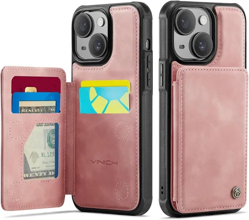 Miniatura 53 de Vinich Funda tipo cartera para iPhone 11 con tarjetero, bloqueo RFID, ranuras de crédito, función atril, a prueba de golpes, para iPhone 11 de 6.1