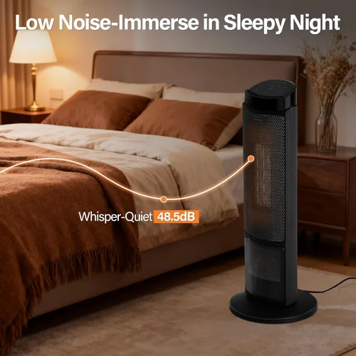 Miniatura 5 de Calentador de habitación, calentador de espacio para uso en interiores con termostato, calentador eléctrico para dormitorio, oficina, sala de estar