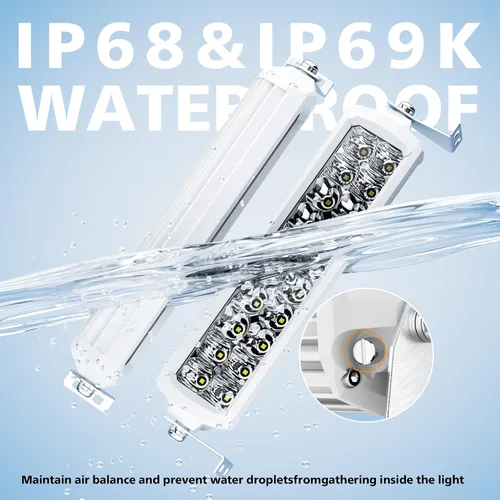 Miniatura 4 de Barra de luz LED de 12 pulgadas EK ENNOKING de doble fila, foco marino blanco, alta luminosidad, 100 W, luz LED de haz puntual y de inundación, luz