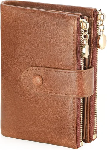 Miniatura 9 de GAEKEAO - Cartera pequeña para mujer de cuero con bloqueo RFID, cartera de tres cuerpos, tarjetero para tarjetas de crédito, tarjetero con ventana