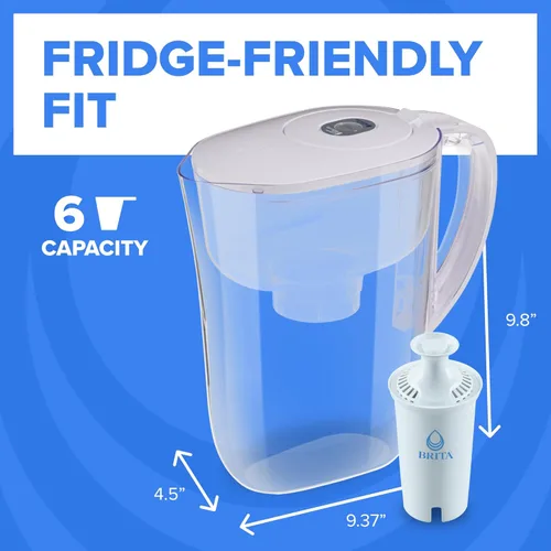 Miniatura 7 de Brita Jarra pequeña con filtro de agua de 6 tazas, 1 filtro BritaPlus, Metro, transparente (el paquete puede variar)