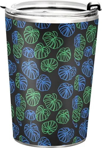 Miniatura 8 de Plant Green Monstera Deliciosa Stainless Steel vacuum insulated water bottle with Straw Leak Resistant Flip travel coffee mug for outdoor reusable