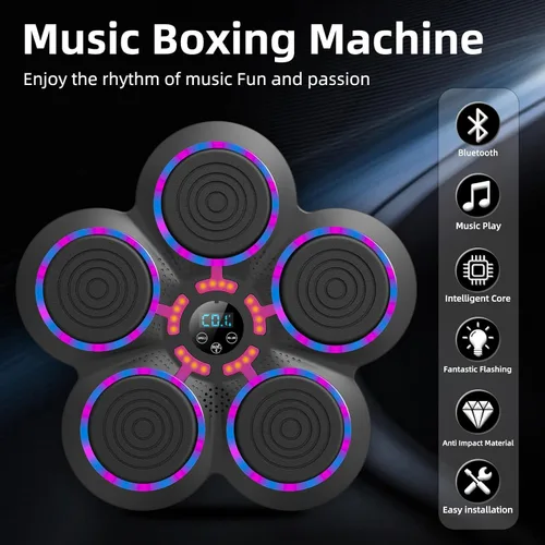 Miniatura 4 de 2025 Music Boxing Machine with Boxing Gloves, Smart Bluetooth Boxing Trainer, Boxing Wall Mount Machine for Adults Kids, Electronic Boxing Target