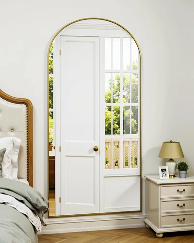 Miniatura 3 de Suidia Espejo de longitud completa, espejo de pie de 56 x 14 pulgadas, espejo de cuerpo completo con soporte para dormitorio, montado para colgar