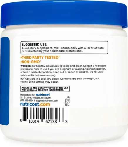 Miniatura 4 de Nutricost L-Serine en polvo, 113 porciones (0.5 libras) - 2,000 mg por porción - Sin OMG, sin gluten