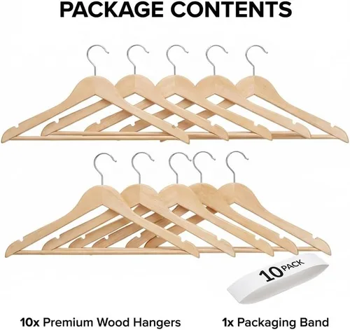 Miniatura 6 de USTECH Percha de madera con forma de arco (paquete de 10)